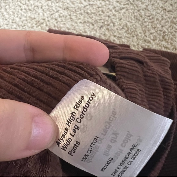 Reformation Jeans Alyssa Cotton-Corduroy Wide-leg pants NWT - Picture 7 of 8
